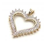 10K Gold & Diamond 0.45ctw Heart Pendant
