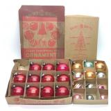 23 Vintage Shiny Brite Christmas Ornaments & Boxes