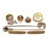 (8) 14K & 10K Gold Pins & Stickpins