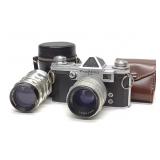 Vintage German Praktina FX Camera w/ 2 lenses