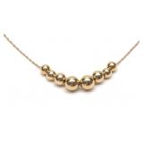 14K Yellow Gold 24" Beaded Twist Chain Necklace