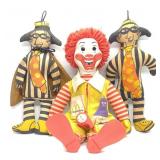 (3) Vintage McDonalds Plush Doll Toys