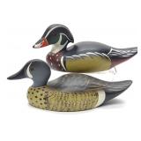 F.C. Brown Jr Half Size Duck Decoys (Wood & Teal)