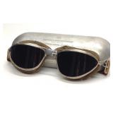 WWII  American Optical Aviator Goggles w/ Case