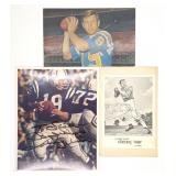(3) Johnny Unitas Autographed Football Photographs