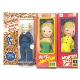 3 Vintage Shoppin Pal & Cracker Jack Plush Dolls