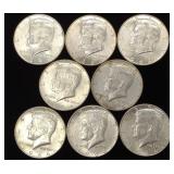 (8) 1964 Kennedy Half Dollar US Coins (90% Silver)