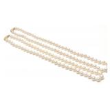 (2) 14K Gold 5mm & 6mm Pearl Necklaces (19")