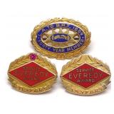 (3) 14K & 10K Gold Lapel Award Pins