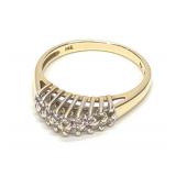 10K Gold Diamond Cluster Cocktail Ring (sz 6)