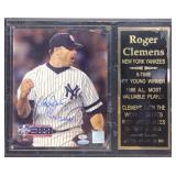 Roger Clemens Signed Baseball Photo Wall Plaque