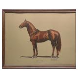 Harold Barnett Signed Man O War Race Horse Print