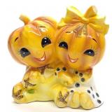 Vintage Lefton Halloween Pumpkin Planter