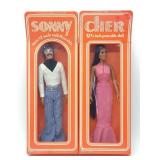 (2) 1976 Mego Sonny & Cher 12" Toy Dolls in Box