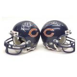 2 Autographed Chicago Bears Riddell Mini Helmets