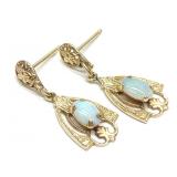 Victorian 14K Gold & Opal Drop Earrings