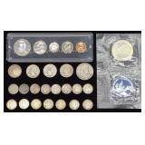 24 Silver US Coins (1960 Set,Franklin, Mercury...)