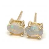 14K Gold Opal (6x4mm) Stud Earrings