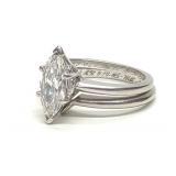 Platinum 1.27ct  Marquise Diamond Wedding Ring Set