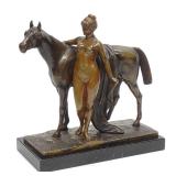Otto Rasmussen Bronze Nude Female Horse Sculpture