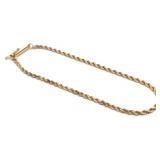 18K Yellow Gold Rope Chain (2mm) Bracelet 7'L