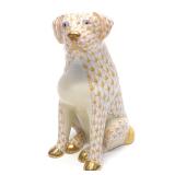 Herend 15567 Butterscotch Fishnet Lab Dog Figurine