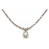 14K White Gold 0.5ct Diamond Rope Chain Necklace