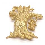 14K Yellow Gold JAFCO Tree Swing Brooch