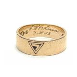 1912 14K Yellow Gold Scottish Rite Masonic Ring