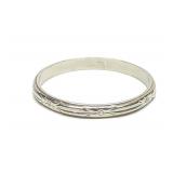 18K White Gold Engraved Eternity Band Ring sz 6.5