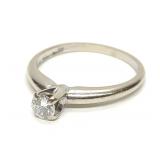 14K White Gold 0.25ct Diamond Solitaire Ring sz 6