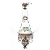E Miller Hanging Kerosene Library Lamp (Converted)