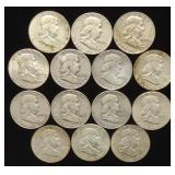 (14) Franklin Half Dollar US Coins (90% Silver)