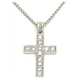 18K Diamond Cross Pendant & 14K Chain Necklace