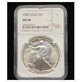 1986 (S) American Silver Eagle $1 Coin (MS-68)