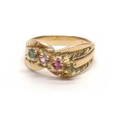 14K Yellow Gold Mothers Birthstone Ring (sz 5.25)
