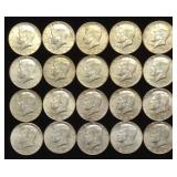 20 1965-69 40% Silver Kennedy Half Dollar US Coins