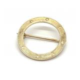 Antique 14K Yellow Gold Circle Brooch / Pin