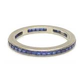 18K White Gold 1.7ctw Blue Sapphire Eternity Ring