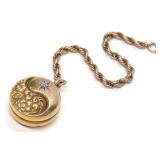 Victorian 10K Two Tone Gold Diamond Pendant