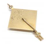 14K Yellow Gold Graduation Cap Pendant