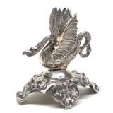 Antique Sterling Silver Winged Dragon Pen Holder