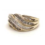 10K Gold 0.8ctw Diamond Cluster Ring (sz 7)