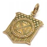 10K Gold First National Bank New York City Pendant