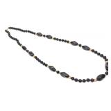 14K Gold & Onyx Beaded Necklace (31' L)