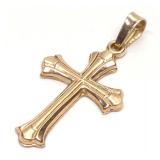 14K Yellow Gold Religious Cross Pendant