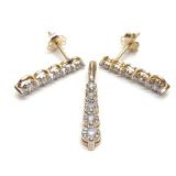 10K Yellow Gold 0.3ctw Earrings & Pendant Set