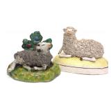 (2) 19th C. Staffordshire Sheep Figures