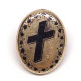 Antique 14K Yellow Gold & Enamel Mourning Locket