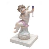Antique German Porcelain Cupid Pocket Watch Holder